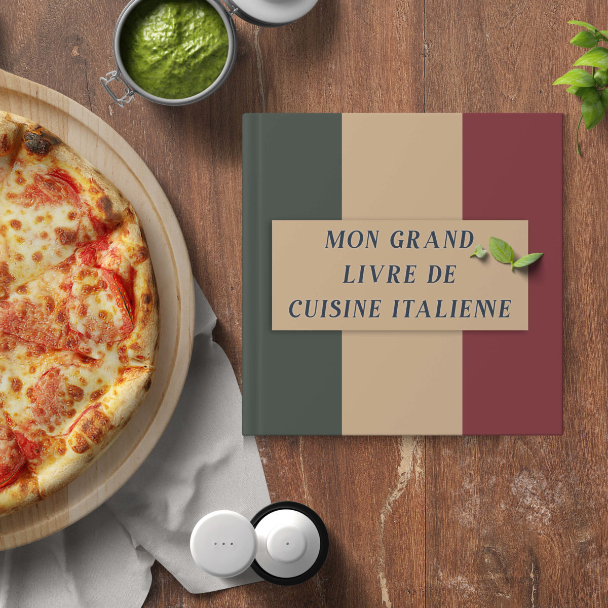 mock up livre de cuisine italienne