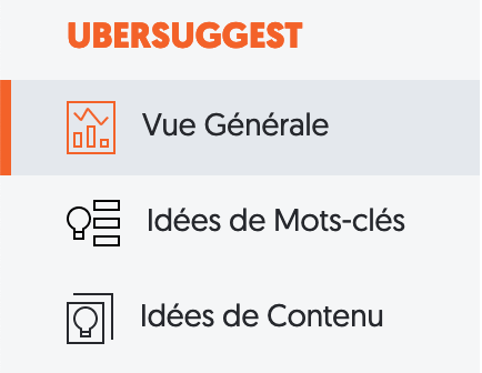 UBERSUGGEST 3 types de résultats