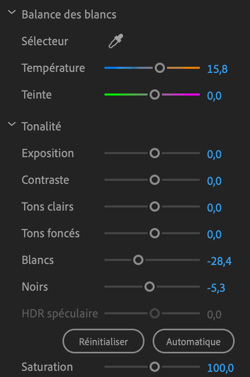 Comment faire une vidéo ? Correction colorimétrque outils 2