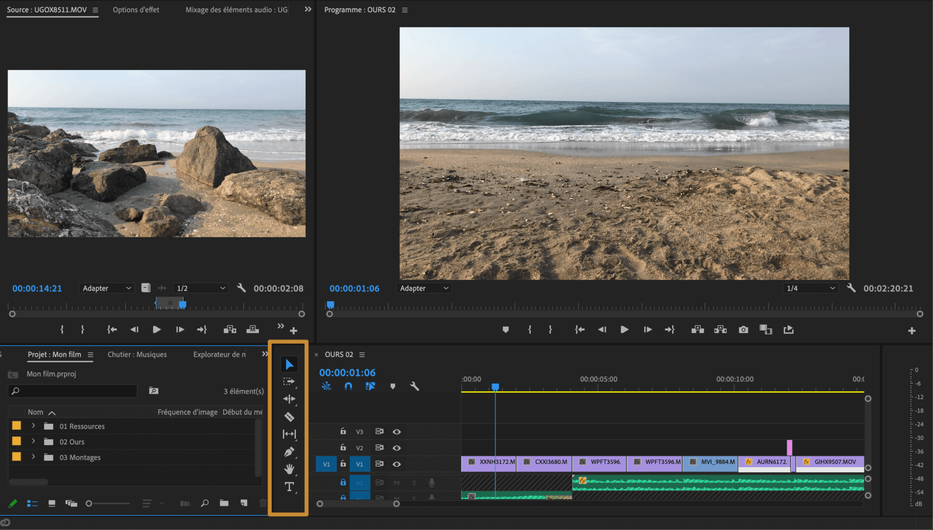 Comment faire une vidéo ? Espace de montage Les outils