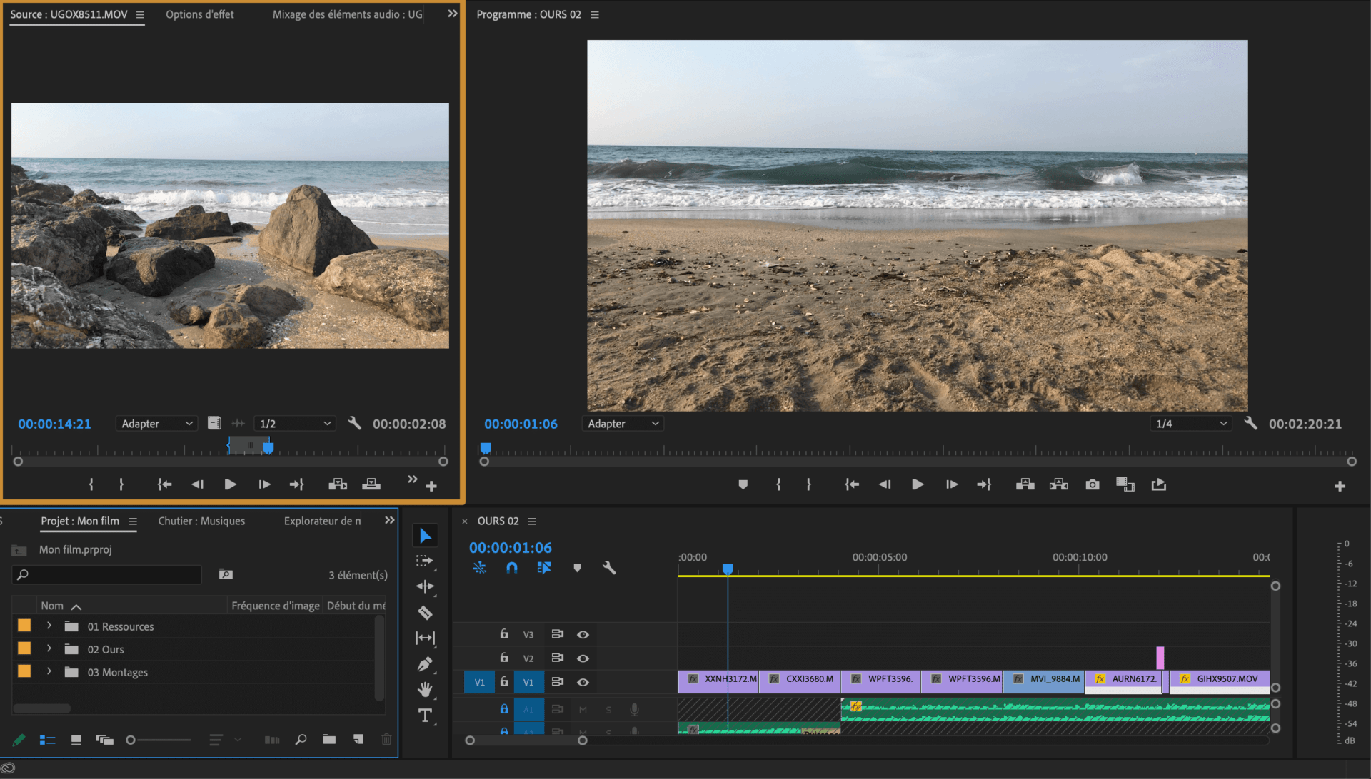 Comment faire une vidéo ? Espace de montage Source