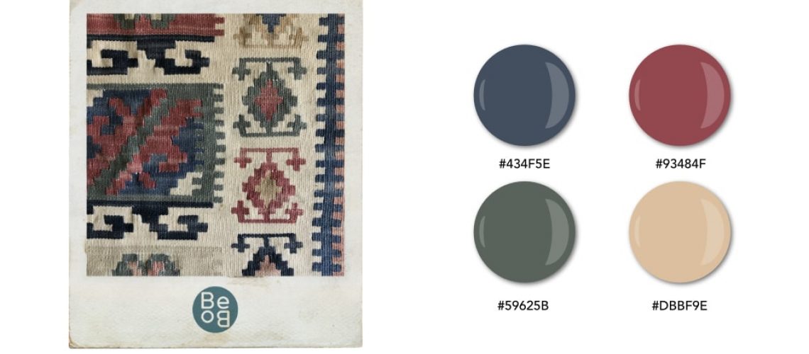 Nuancier aux couleurs masculines et chaleureuses inspiré d'un tapis